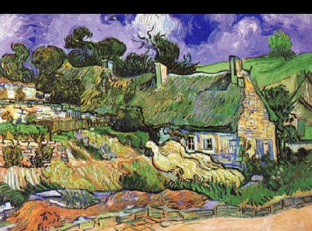 Vincent Van Gogh Thatched Cottages at Cordeville